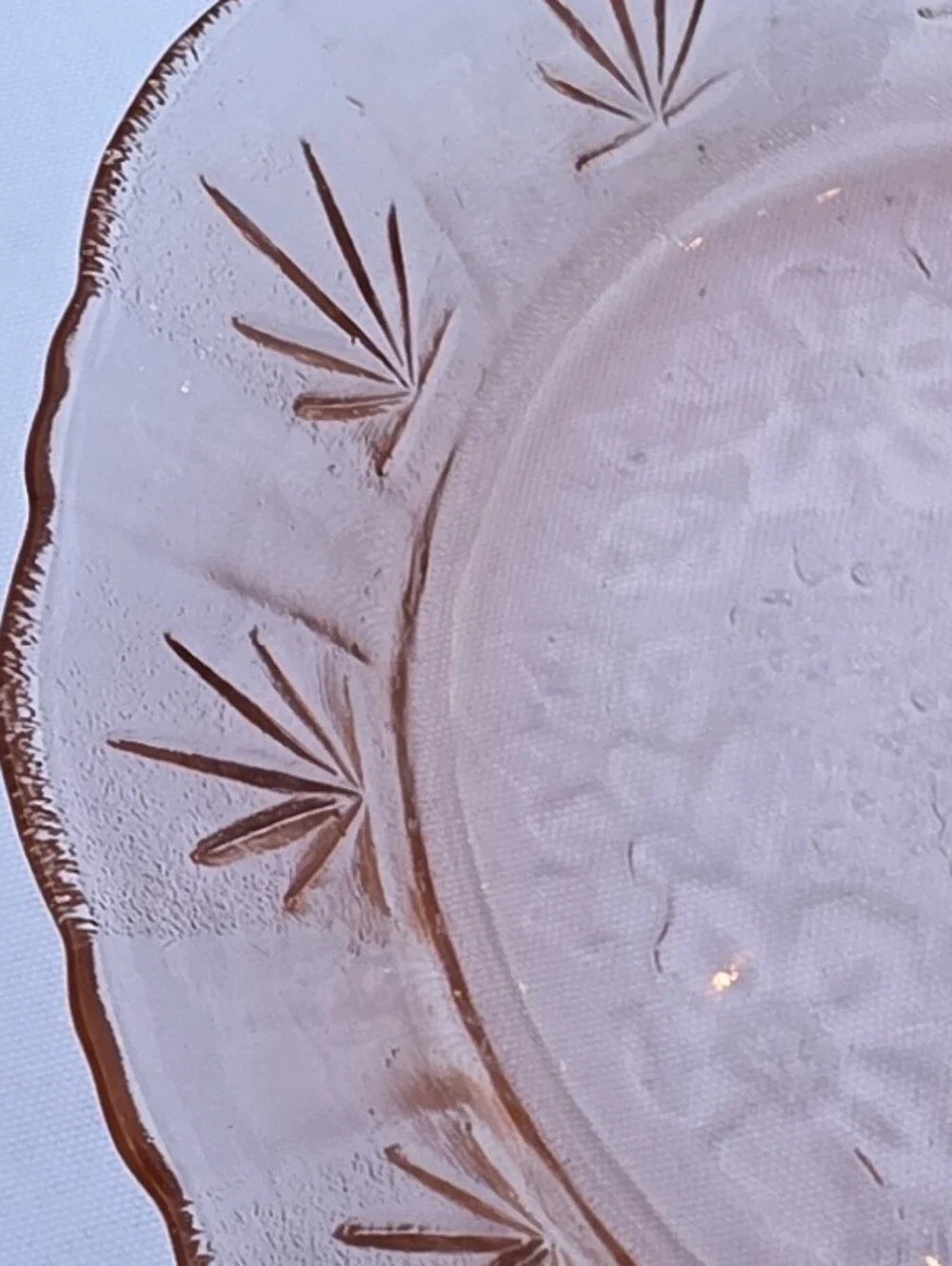 Vintage Nova Crisa Mexico Pink Glass Floral 8